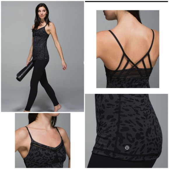 lululemon athletica Tops - Lululemon Just Breathe Tank Top Black Criss